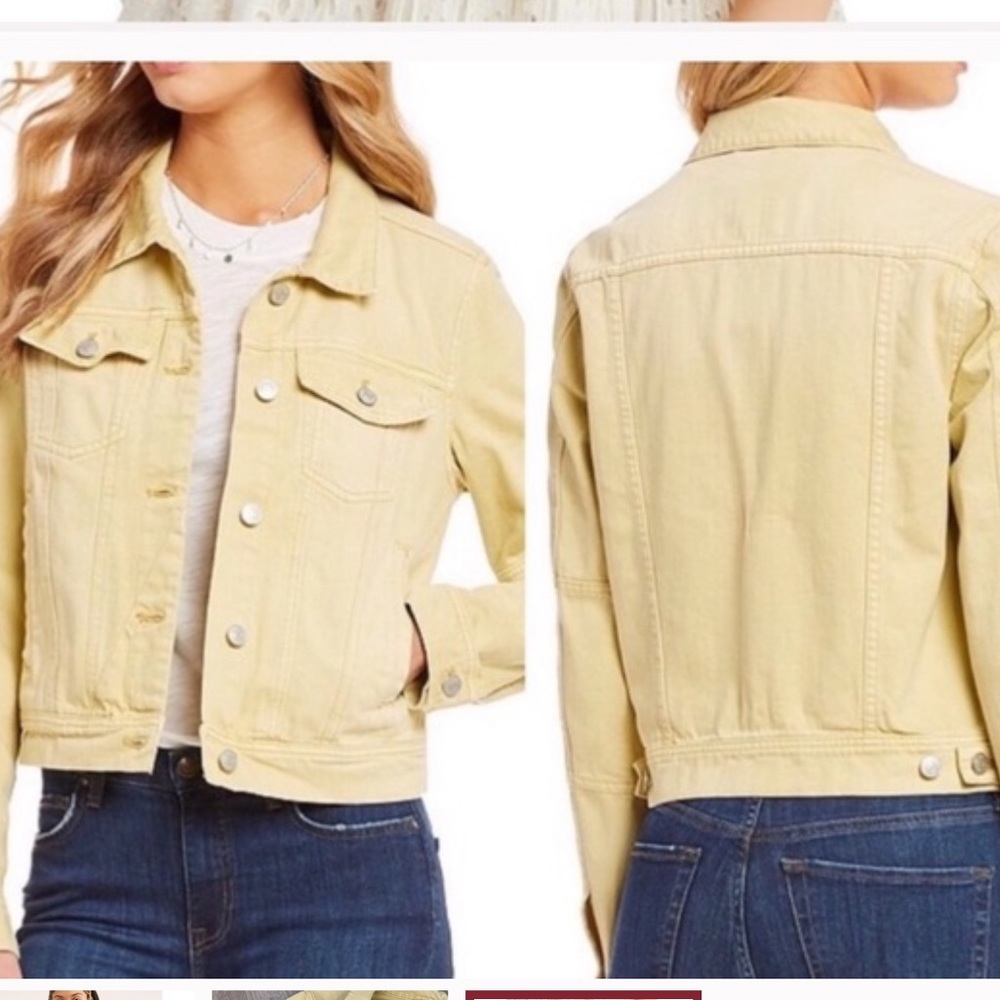 Free People Yellow Denim Jacket